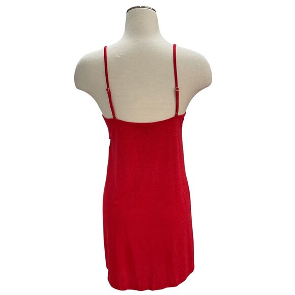 INC Red Sparkle Robe Nightgown Set XS Metallic Holiday Intimates Lounge Sleep - Picture 16 of 16